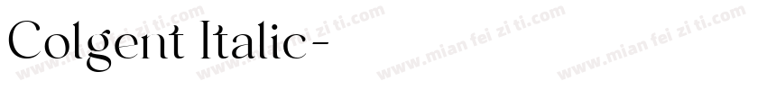 Colgent Italic字体转换